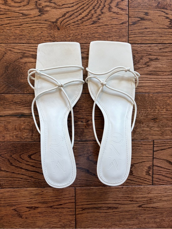 Mango Shoes - Mango White Strappy Kitten Heel Sandals